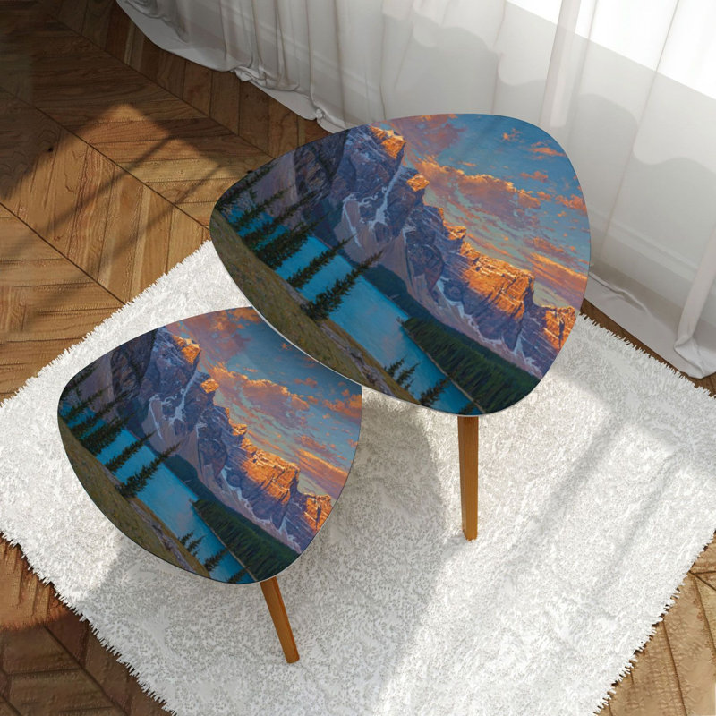 Ensemble de 2 tables basses gigognes Triangle