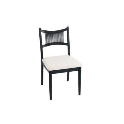 Solid Wood Dining Chairs with Woven Back