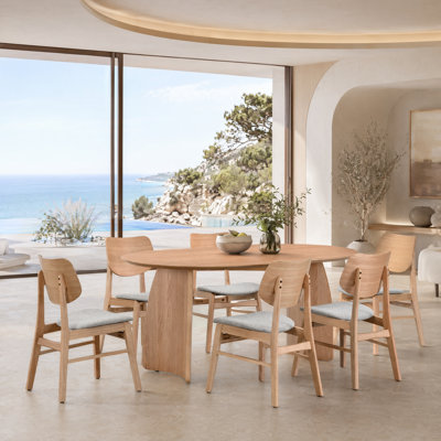 Amber Oval Solid Wood Dining Set