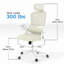 Chaise de bureau ergonomique à double dossier, avec support lombaire réglable et dossier inclinable — ensemble bureau et chaise pour bureau à domicile, chaise d'ordinateur à dossier haut, chaise de bureau en maille respirante-114488474
