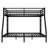 Queen Over King Metal Bunk Bed For Adults And Teens, Space-saving Noise-free Heavy-duty Loft Bed , No Box Spring Required, Black