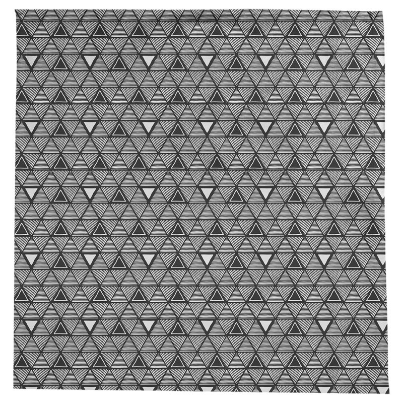 Classic Hand Drawn Triangles Tablecloth, Black