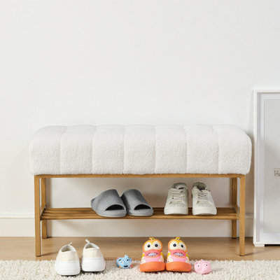 Banc de rangement rembourré Modern Linen