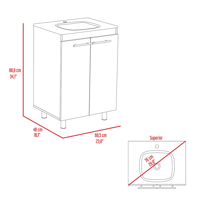 Floor Cabinet Oxnard Bathroom, White