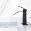 Robinet pour salle de bain à bec simple en acier inoxydable, teinte noir mat-121645610