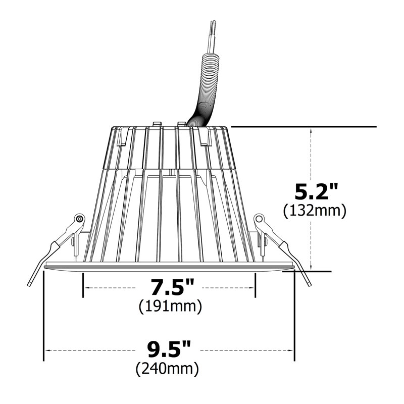 Ensemble d'éclairage encastré 8 "Ultra Slim, Nickel
