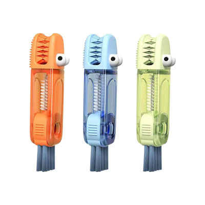 Bouteille d'eau 3 dans 1 tasse couvercle crevasse brosse de nettoyage multifonctionnel couvercle de la tasse couvercle brosse outil de nettoyage de la paille portable couvercle de la tasse de nettoyage brosse de ménage Kitche 3pc