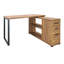 Bureau d'ordinateur en L avec 2 tiroirs, armoire de rangement et tablettes Comdesk
