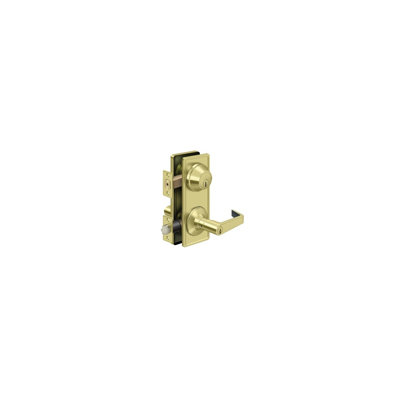 Intercon Flat Keyed (Entry) Door Lever with Rectangle Rosette