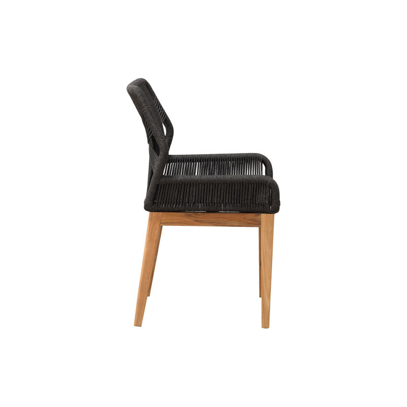 Beverly Outdoor Teak Dining Armchair, Black