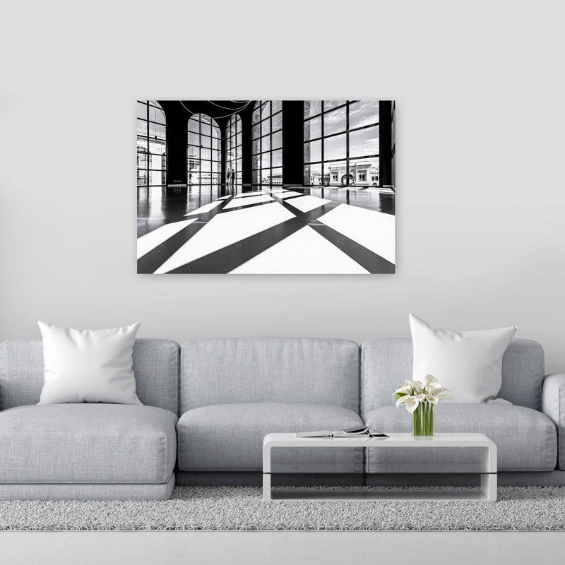 Architectural Play Elegant Geometric Minimalist Architecture City Wall Art Print by Marco Tagliarino - Wrapped Canvas Print