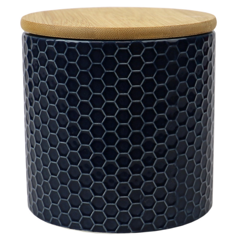 Pot de cuisine en céramique Honeycomb, H 5 po x l 5 po x P 5 po, Marine