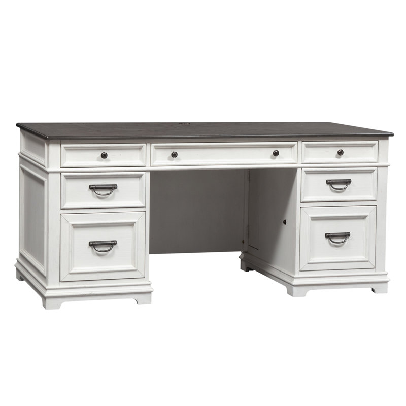 Colburn Jr. Executive Desk w/ Locking File Storage Drawers