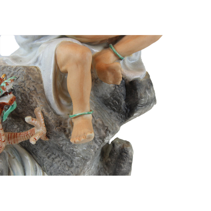 DC Chinese Kangxi Angry Man and Dragon Oriental Pottery Figurine