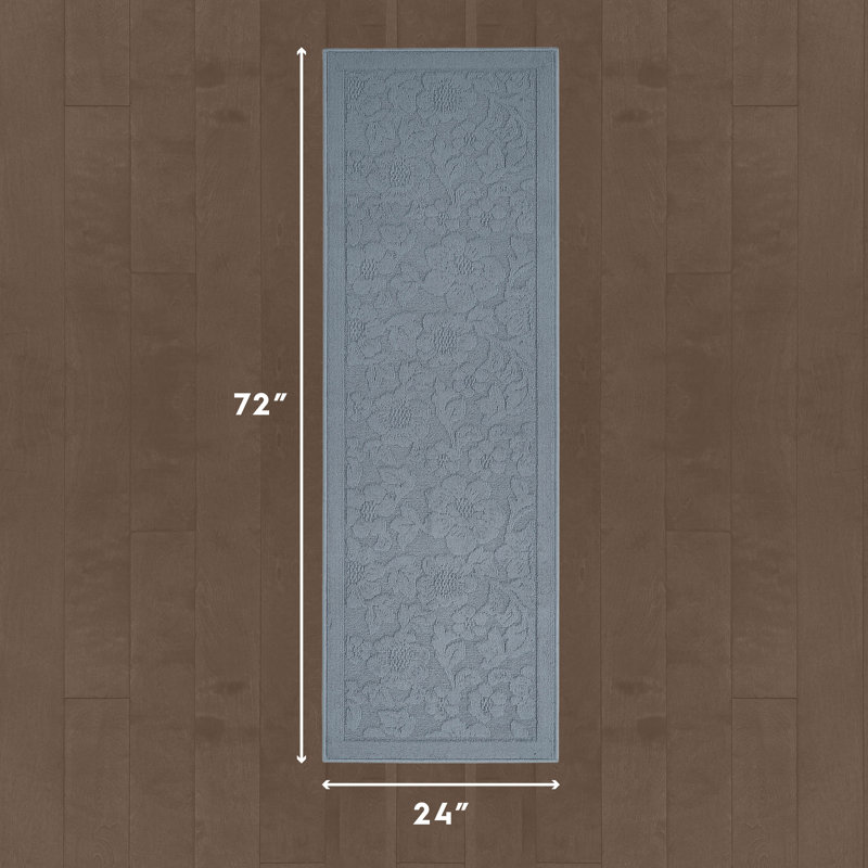 Laura Ashley Rosemoor Hi-Low Tufted Rugs, Runner 2' x 6', Gray