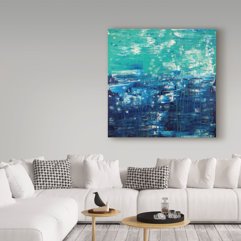 «Lithosphere Turquoise Blue» par Jurica, reproduction d'art sur toile tendue, H 24 po x l 24 po x P 2 po