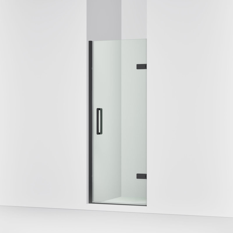Composed 27-5/8-In28-3/8-In W X 71-1/2-In H Frameless Pivot Shower Door With 3/8-In Crystal Clear Glass And Back-To-Back Vertical Door Pulls
