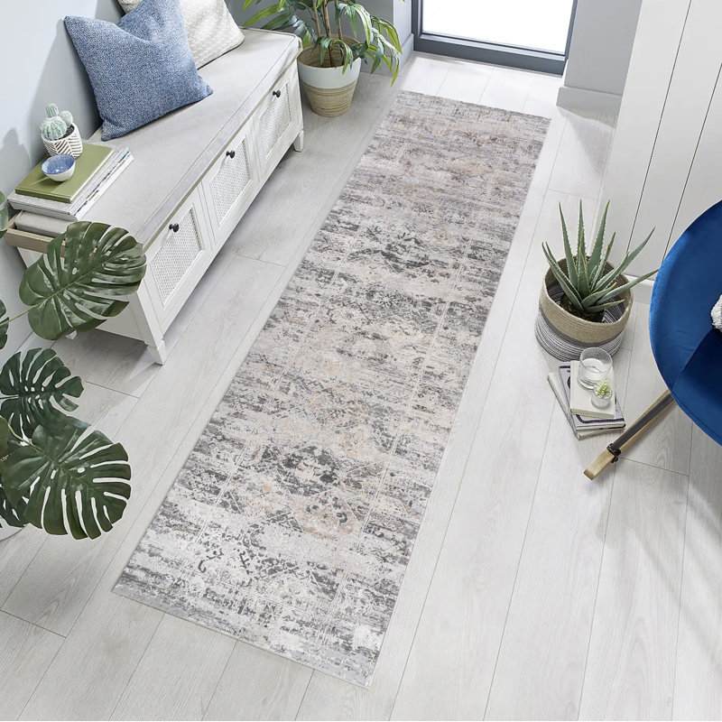 Johnniemae Abstract Indoor Rug, Runner 2'7" x 12'