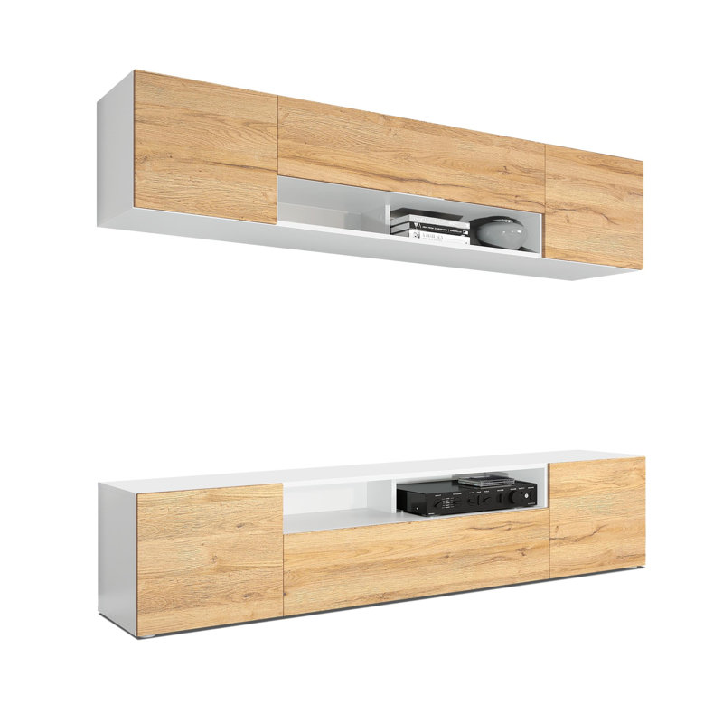 Mcalpine Unfinished Floating Entertainment Centre, Oak Nature