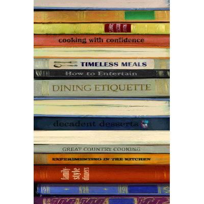 Impression sur toile, livres de cuisine empilés
