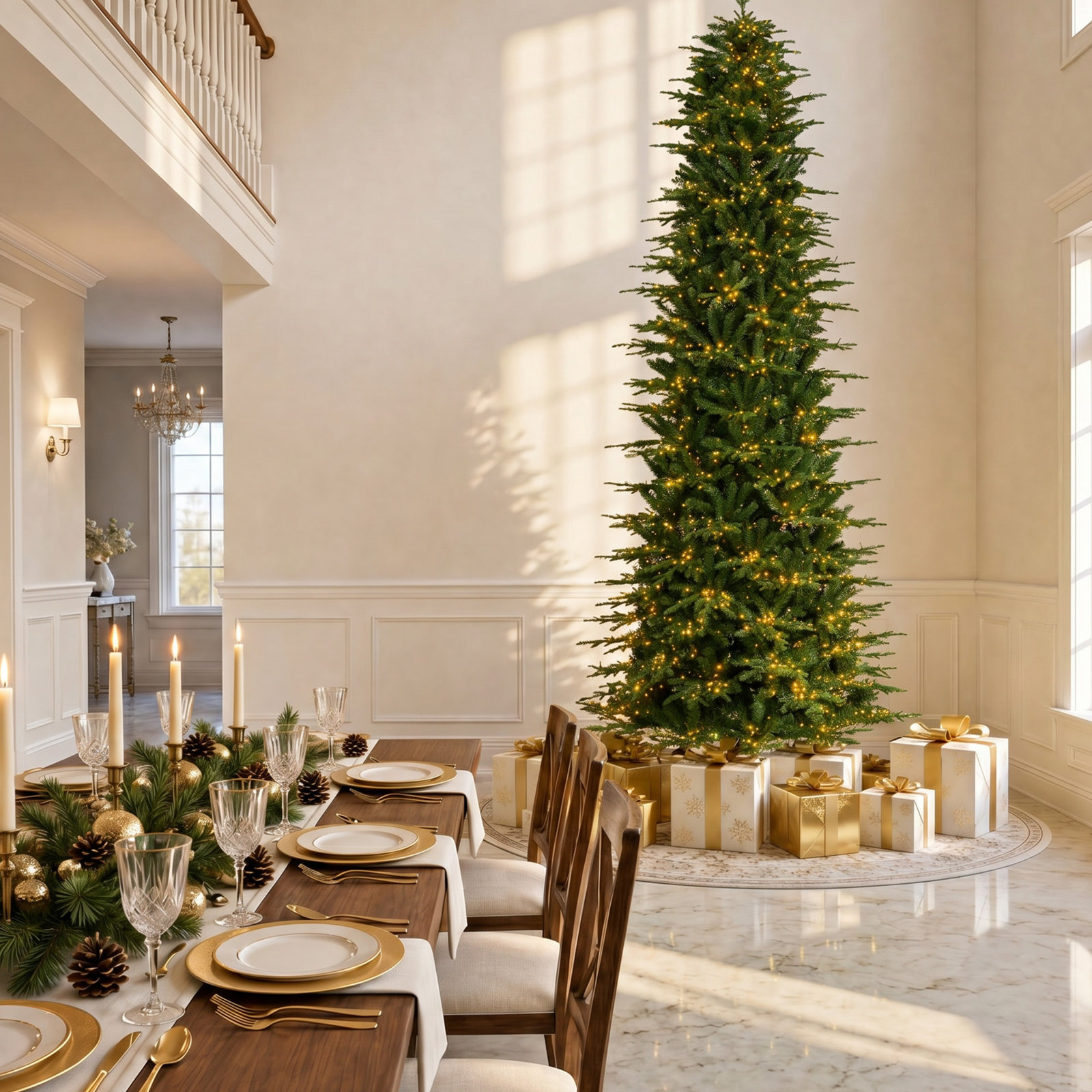 Slim Pre-Lit Fir Christmas Tree, 11' H