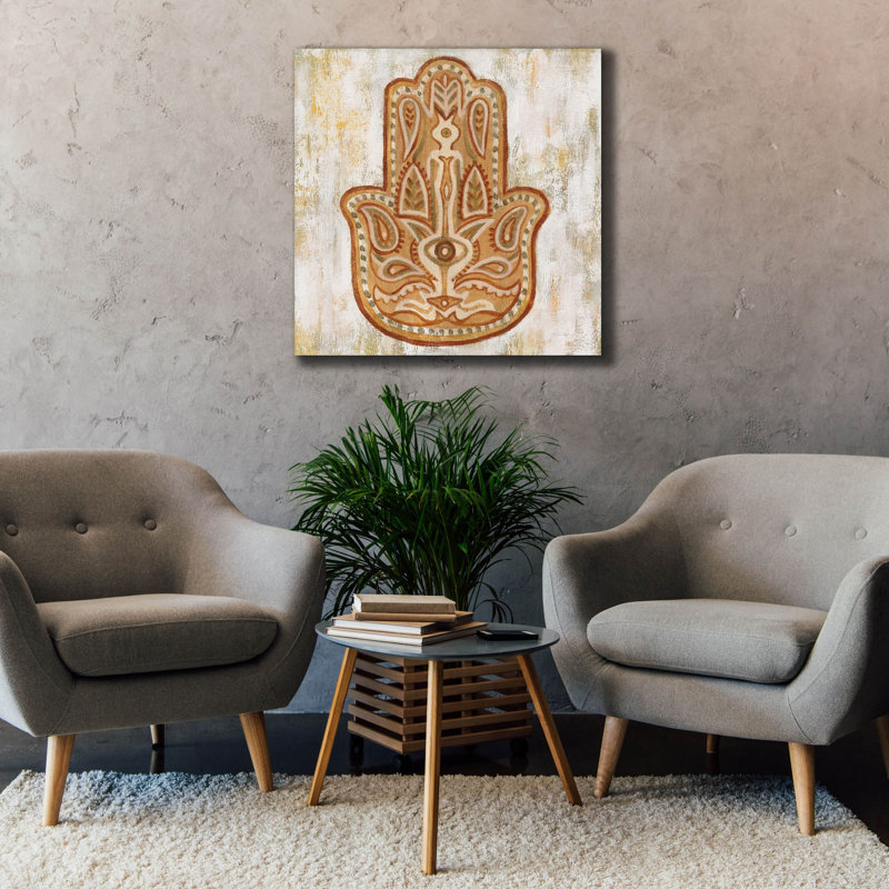 «Hamsa» par Silvia Vassileva, art mural sur toile, H 37 po x l 37 po x P 1,5 po