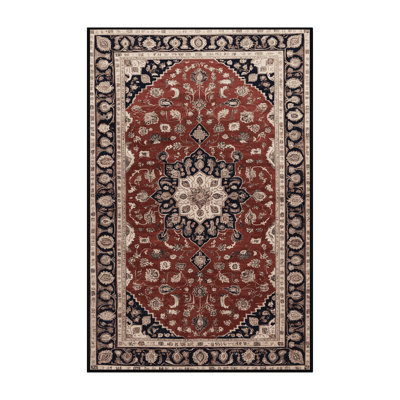 Tapis persan noir lavable à la machine