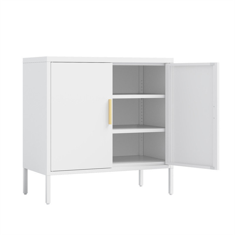 Armoire de rangement simple en métal (H 32 po x l 31 po x P 16 po), Blanc