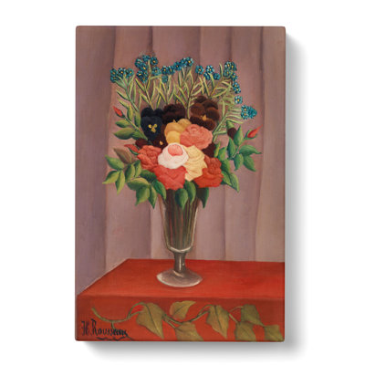 Bouquet Of Flowers Vol.1 by Henri Rousseau - Wrapped Canvas Painting
