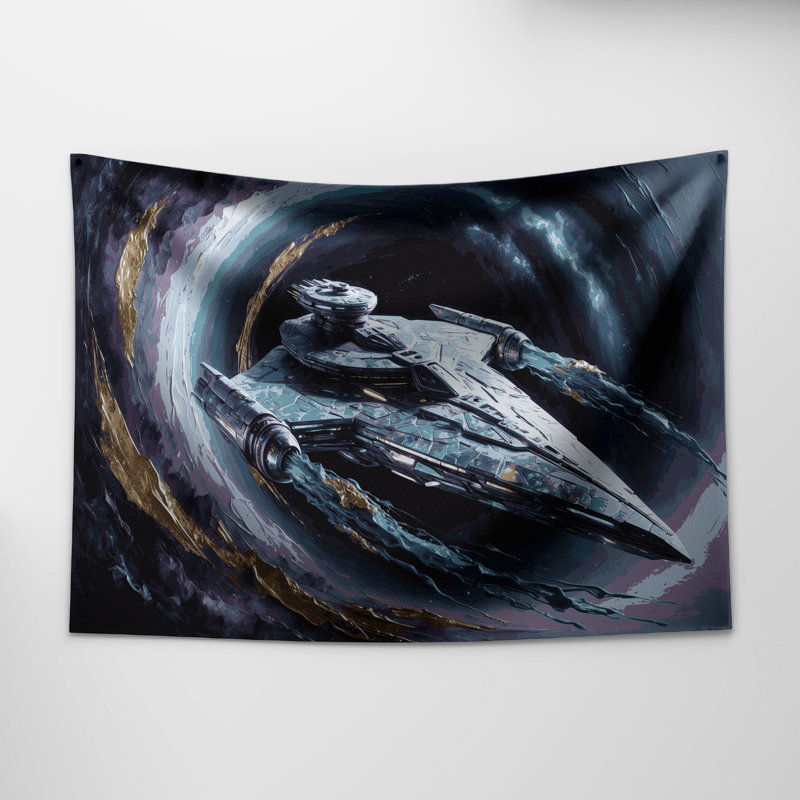 Tapisserie murale de voyage Scersti Interstellar, 68 po x 80 po