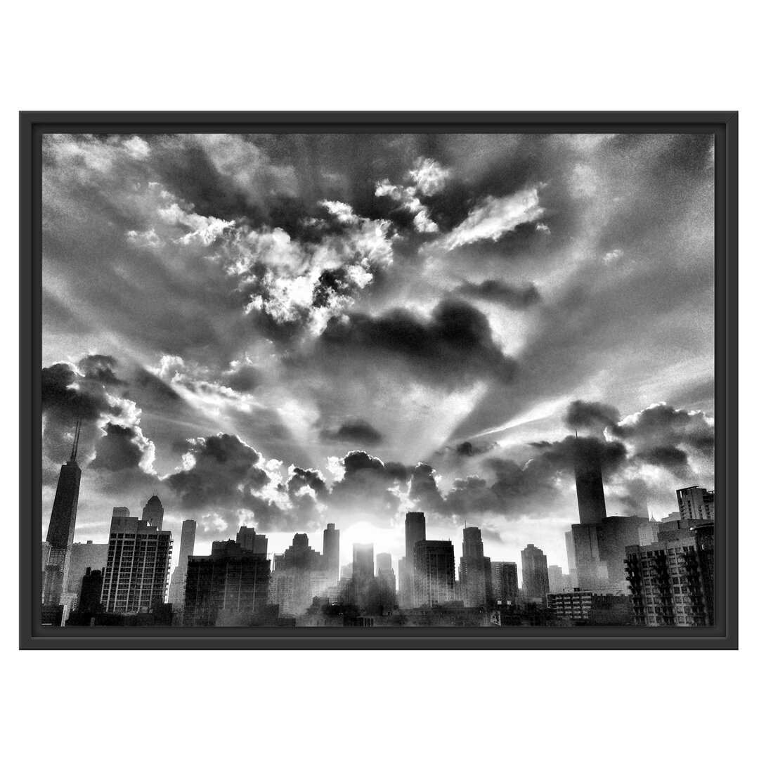 Gerahmtes Wandbild Chicago SkylineSonnenaufgang