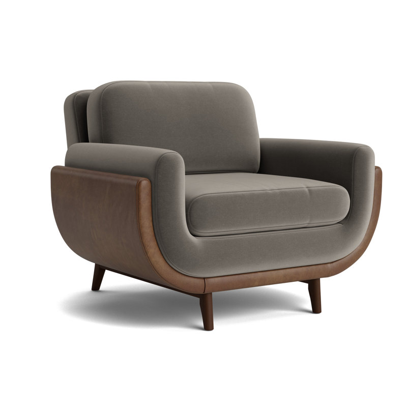 Regatta Chair, Performance Velvet - Graphite/Bedford - Tobacco, Sienna
