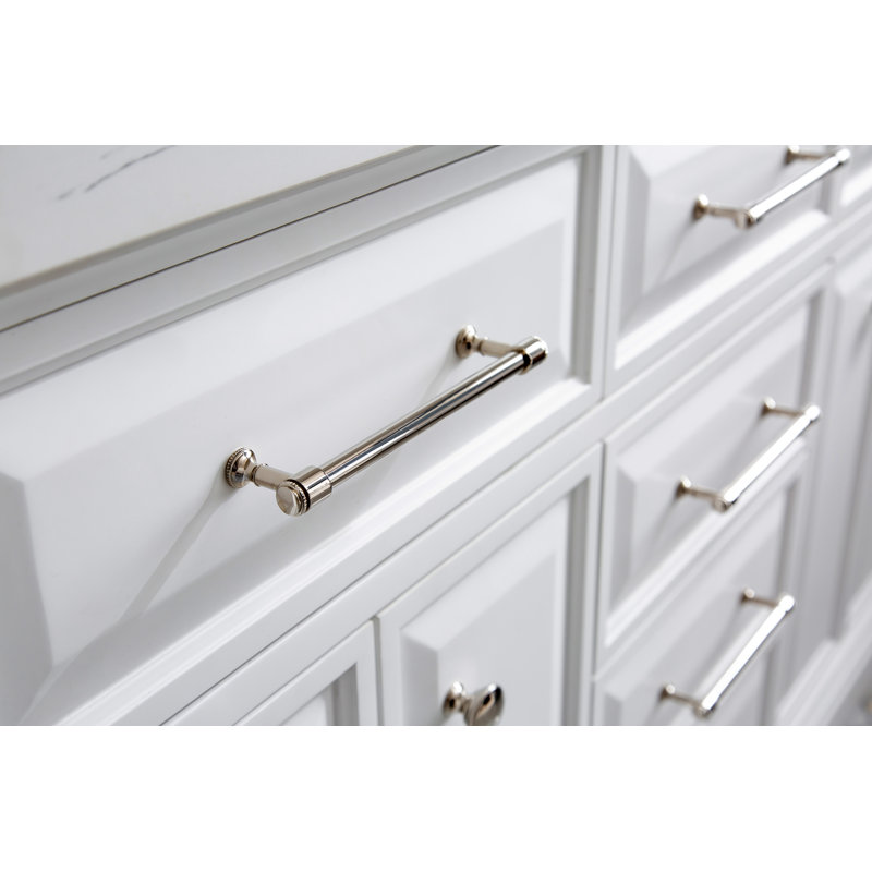 Palace 60'' W Double Vanity, Pure White, Polished Nickel