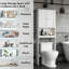 Armoire de rangement au-dessus de la toilette avec tablette réglable, organisateur de salle de bain autoportant avec dispositif anti-basculement, tablette peu encombrante pour les articles de salle de bain