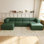 Canapé modulaire en chenille de 135 po, canapé à compression 6 places avec mousse à haute densité, configuration personnalisable, aucun assemblage requis
