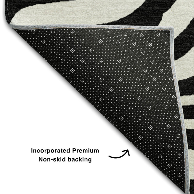 Tapis à motif animal lavable de qualité supérieure Goulven AMF1042, Rectangle 10 pi x 14 pi