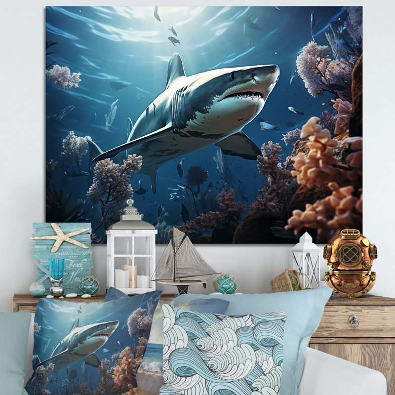 " Coral Sharks Ballet I ", Wrapped Canvas, 30" H x 40" W x 1.5" D