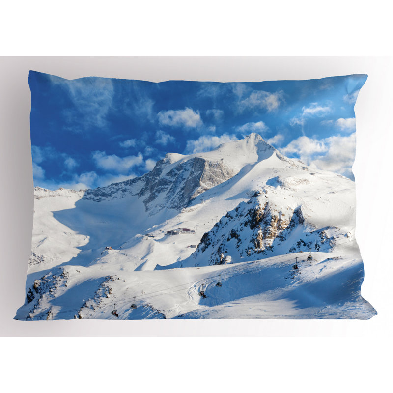 Blue/White Polyester Microfiber Piece Sham, Twin