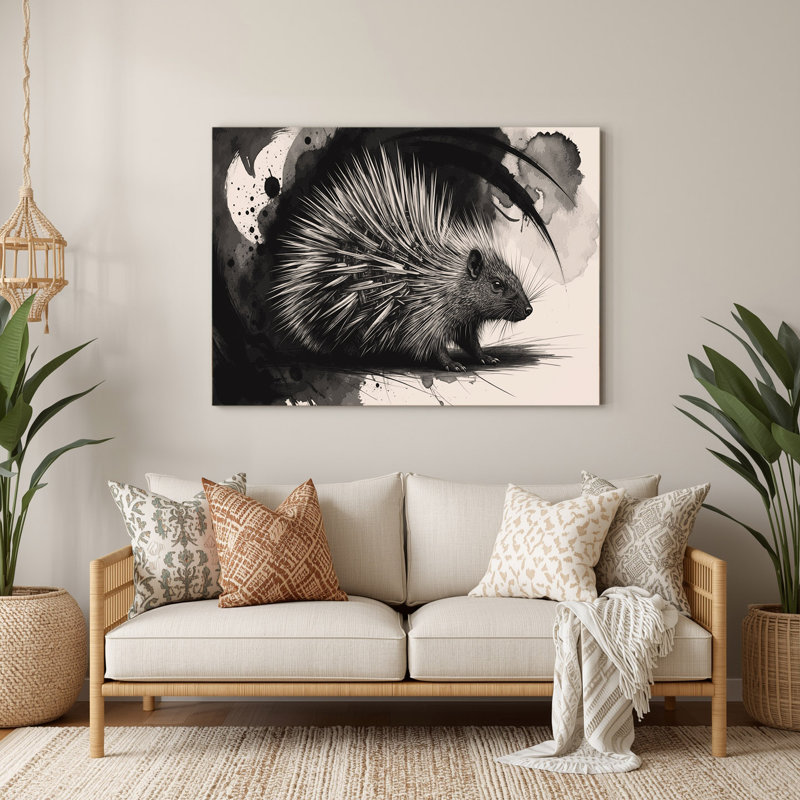 Art animalier gris sauvage, H 11 po x l 14 po