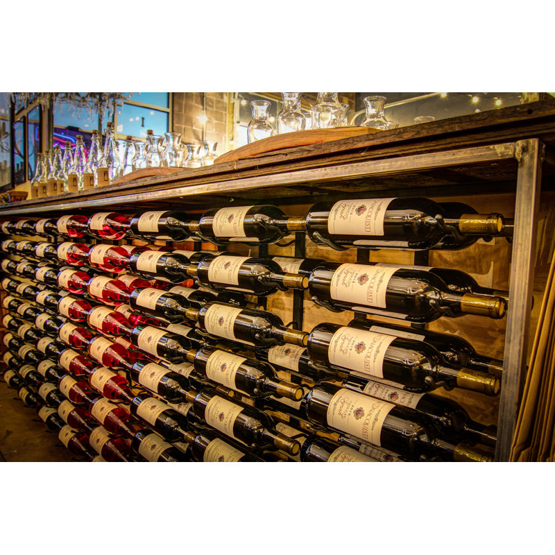 18 Bottle Wall Mounted Wine Bottle Rack, Brushed Nickel