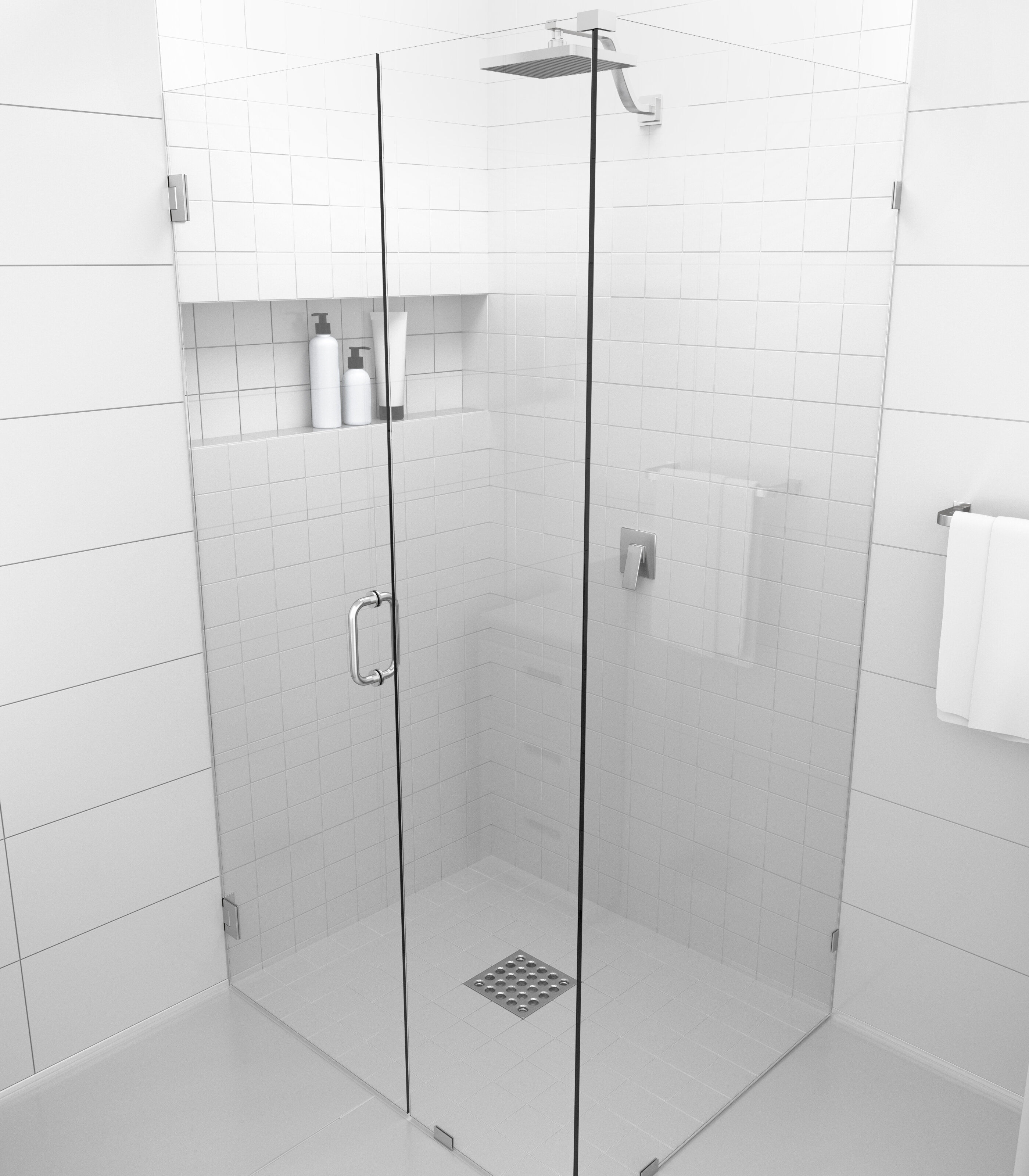 Glass Warehouse Hinged Frameless Shower Door And Reviews Wayfair