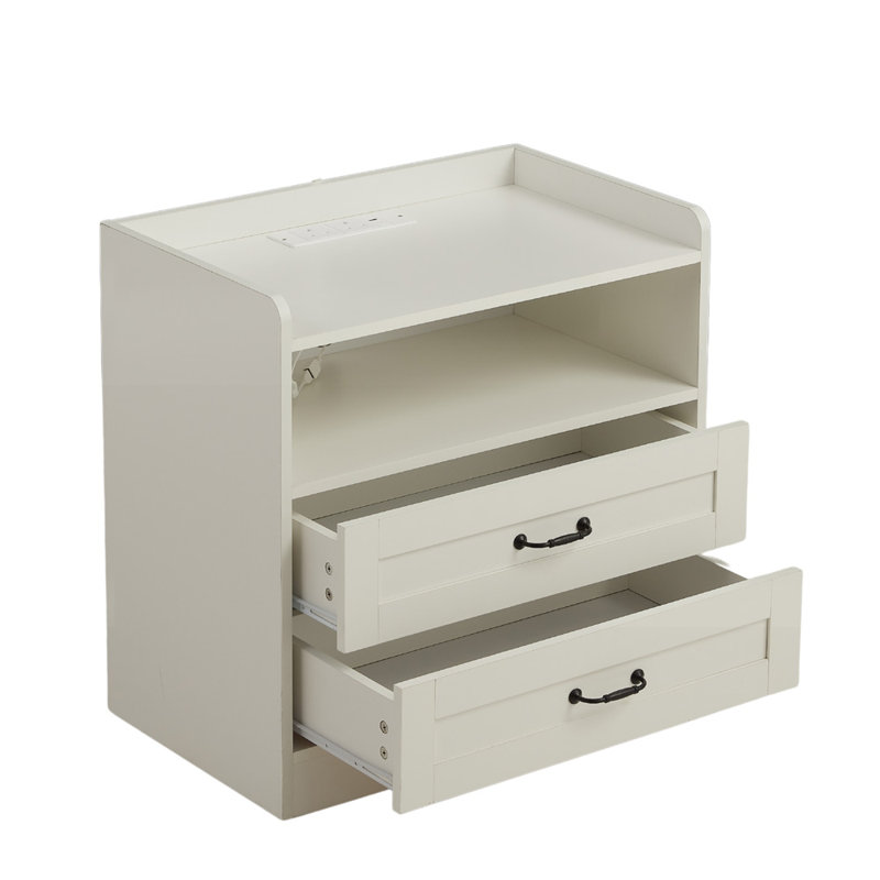 65cm W Manufactured Wood Bedside Table