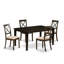 Ensemble de table de salle à manger 5 pièces pour 4 personnes comprenant une table de cuisine rectangulaire et 4 chaises de salle à manger en tissu de lin, 36 x 60 pouces, cappuccino-346176187-341430955-287727141