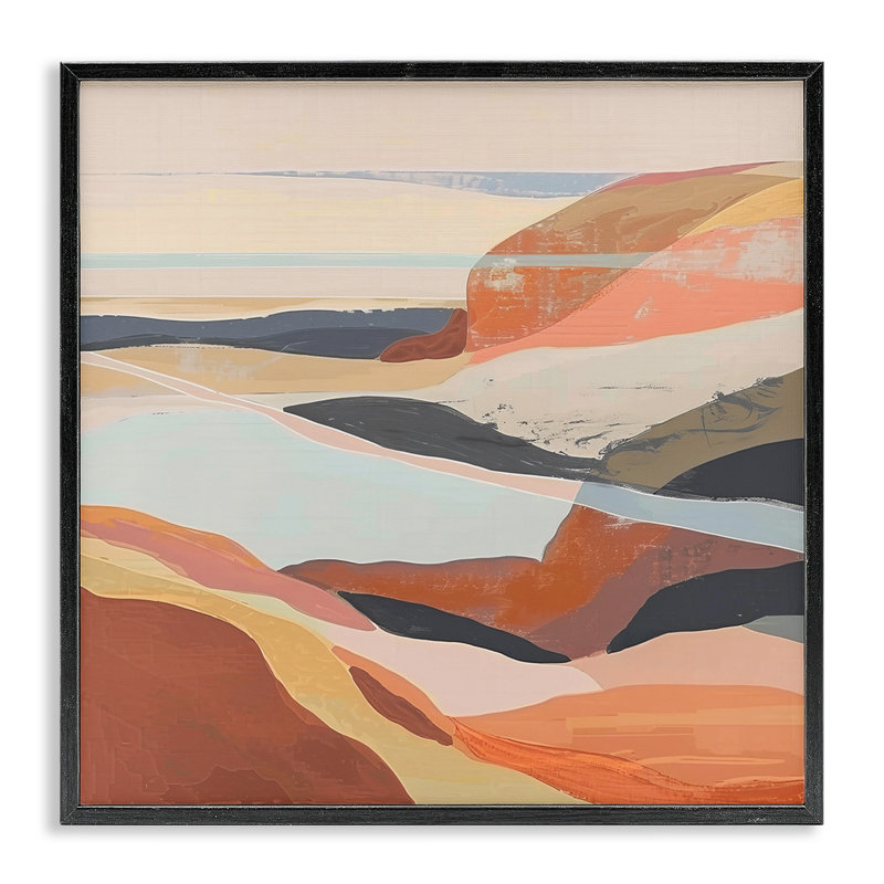 Windy Desert Hills, art de la giclée encadrée par Irena Orlov, H 24 po x l 24 po, Giclée encadrée noir minuit
