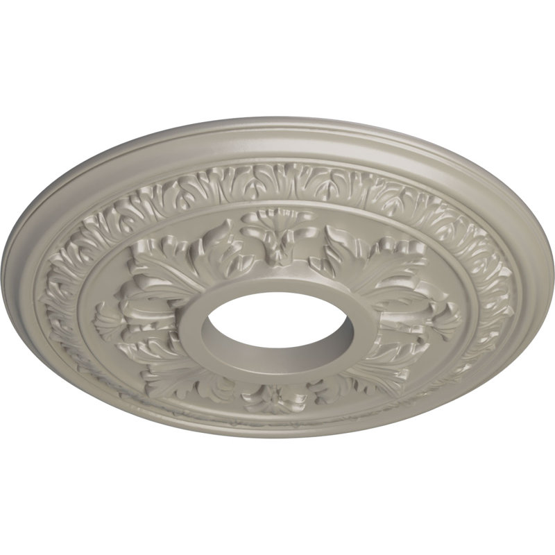 Médaillon de plafond H 15,375 po x l 15,37 po x P 1,5 po Baltimore, Blanc perle