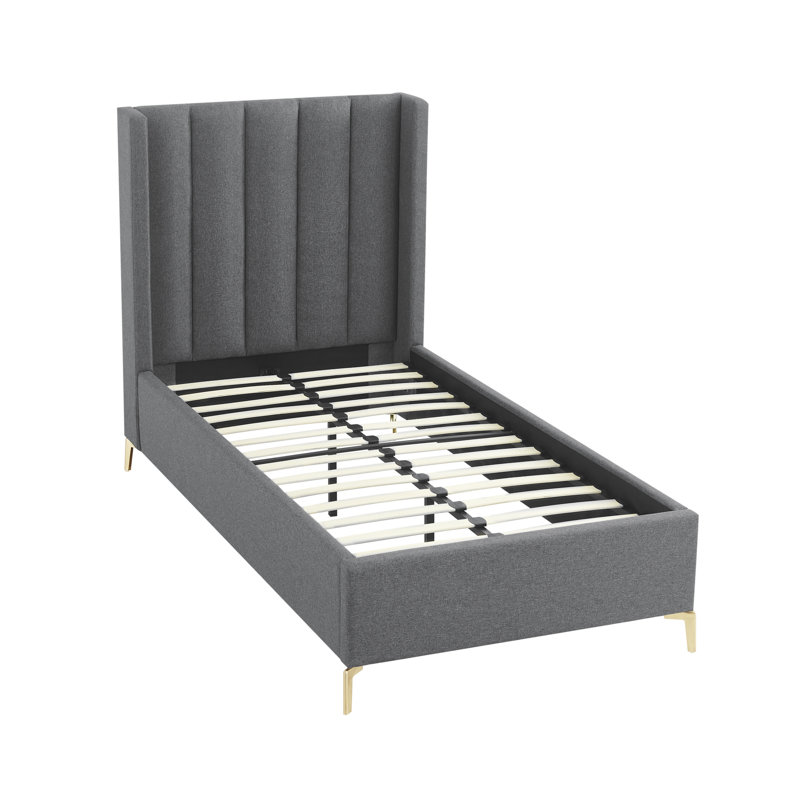 Lit plateforme Lomax, Double, Lin gris