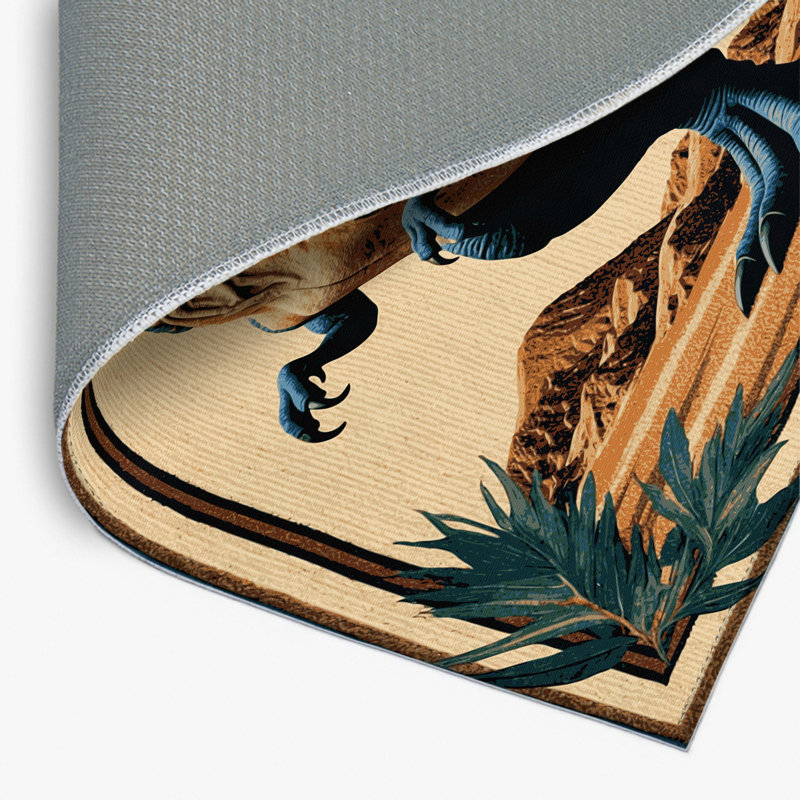 Tapis brun intérieur et extérieur Dinosaurs, Rectangulaire 2 pi x 3 pi