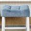 De 2 tabourets de hauteur de comptoir, velours bleu avec siège de selle, 2 pièces Enchantement blanc délavé-126793745