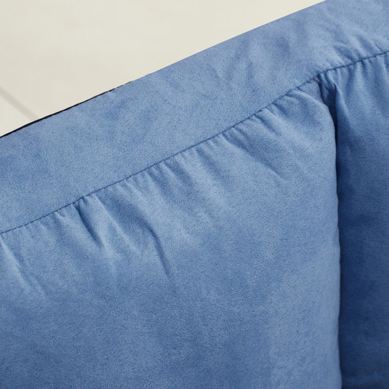 Chaise de lit pliante réglable, 2 coussins, L 40,25 po, bleu, convertible au sol avec