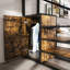 Lit mezzanine avec bureau, support de rangement et zone de charge intégrée pour les petites chambres, centre noir, cloisons de garde-robe réglables